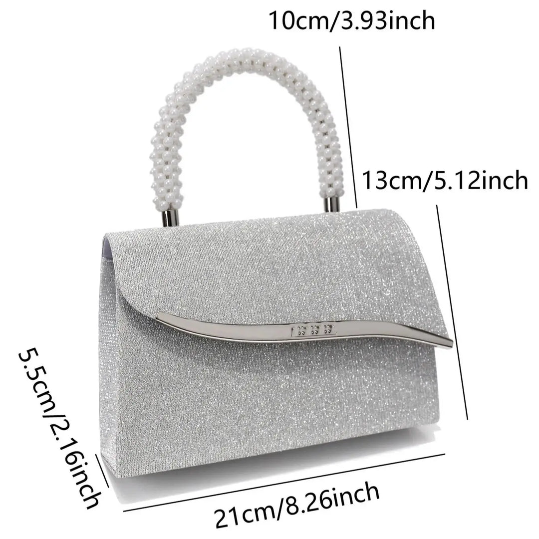 Ava Sequin Pearl Clutch