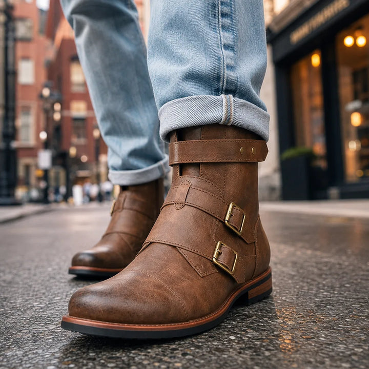 Dashiell | Mens Fall Strap Moto Boots