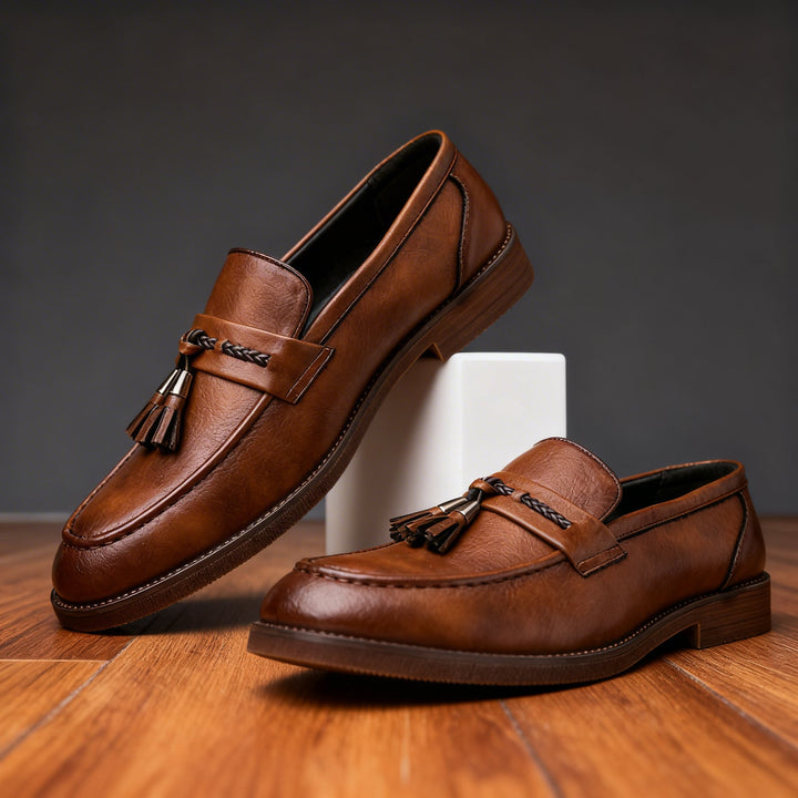 Carlson Tassel Leather Loafers