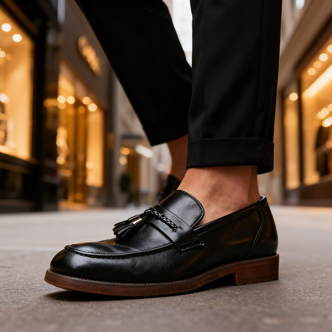 Carlson Tassel Leather Loafers