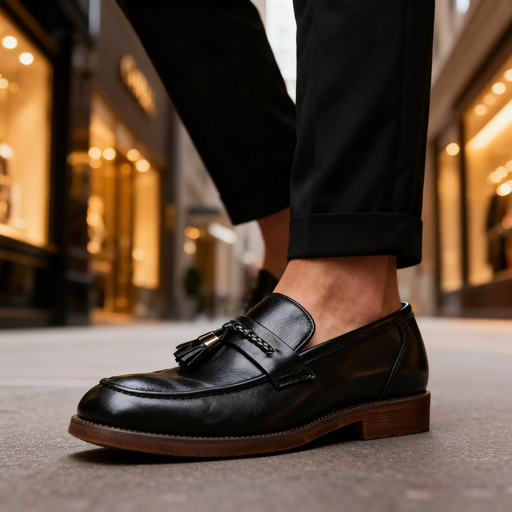 Carlson Tassel Leather Loafers