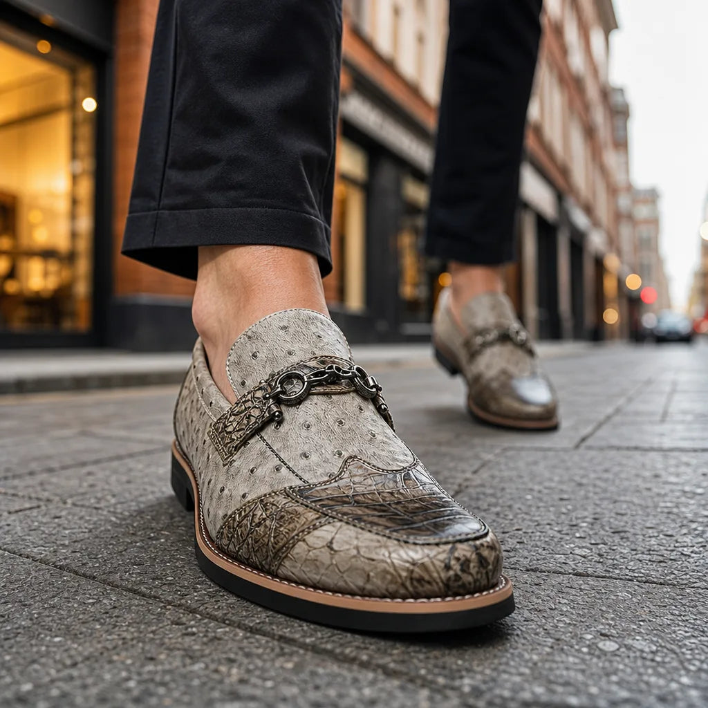 Sinclair Pointed Textured Loafers