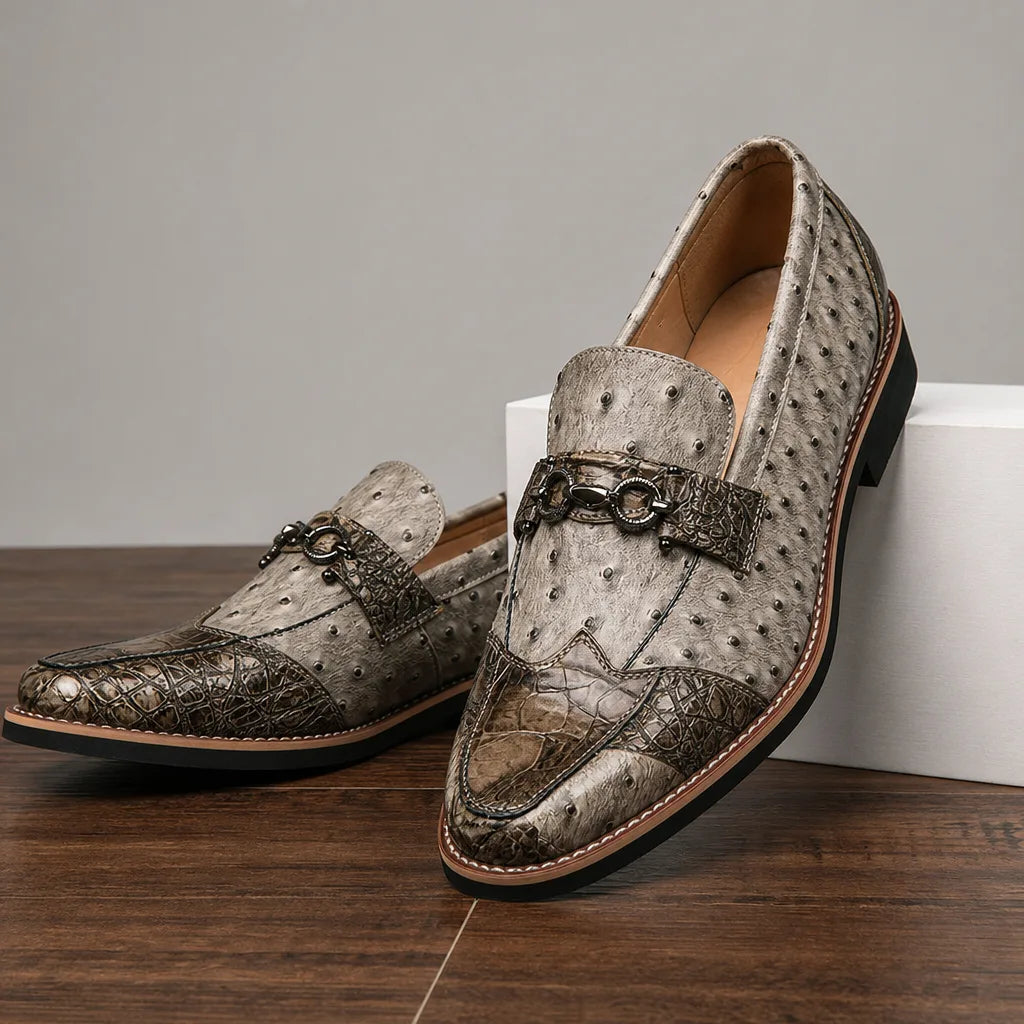 Sinclair Pointed Textured Loafers