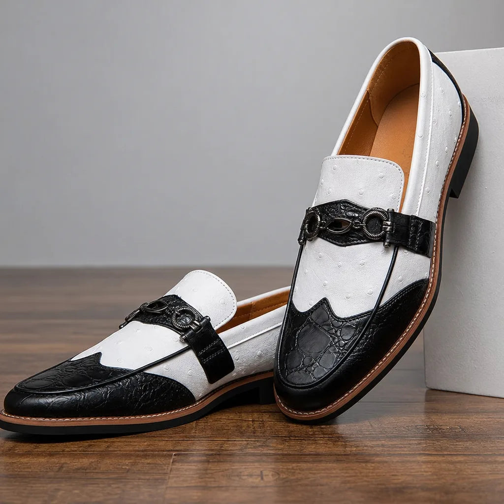 Sinclair Pointed Textured Loafers