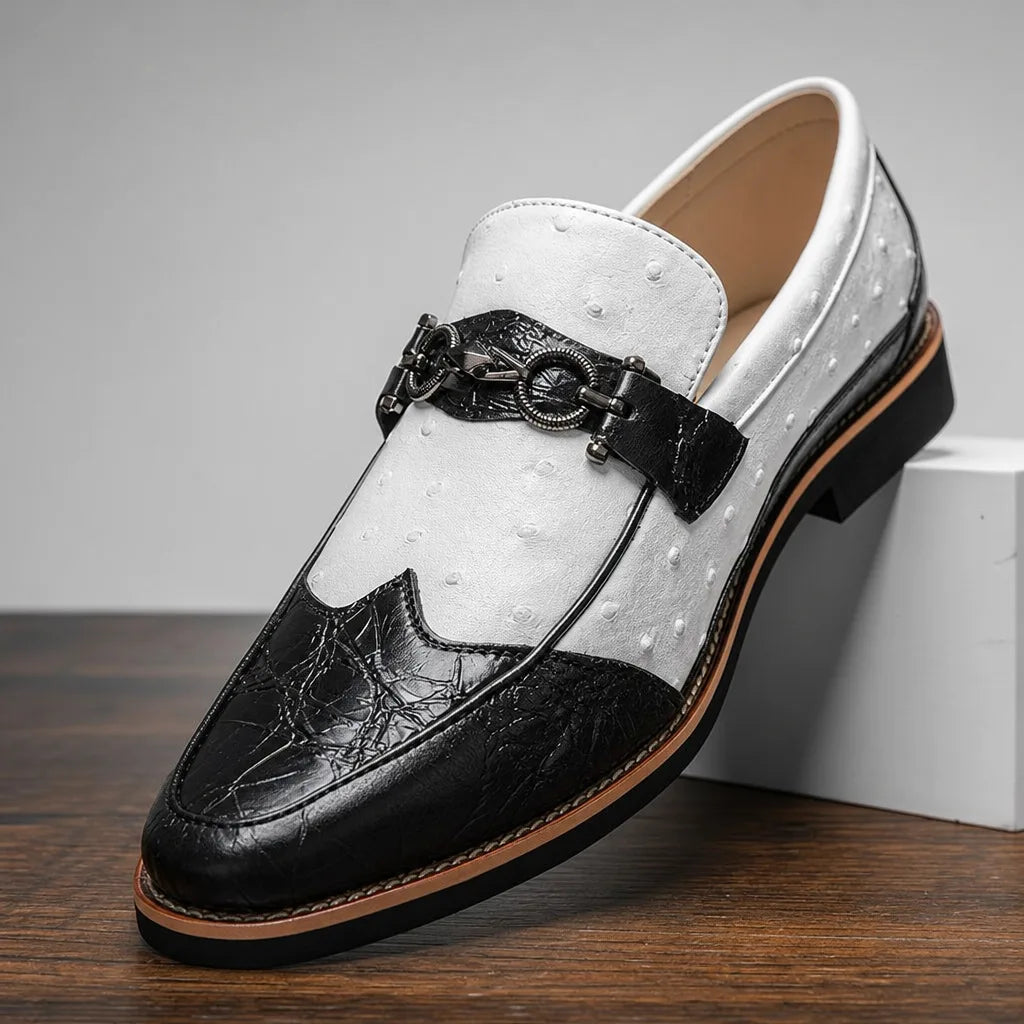 Sinclair Pointed Textured Loafers