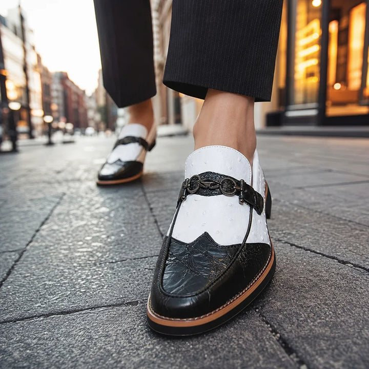 Sinclair Pointed Textured Loafers