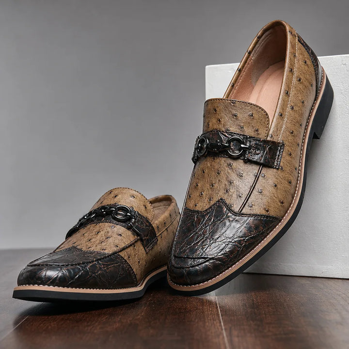 Sinclair Pointed Textured Loafers