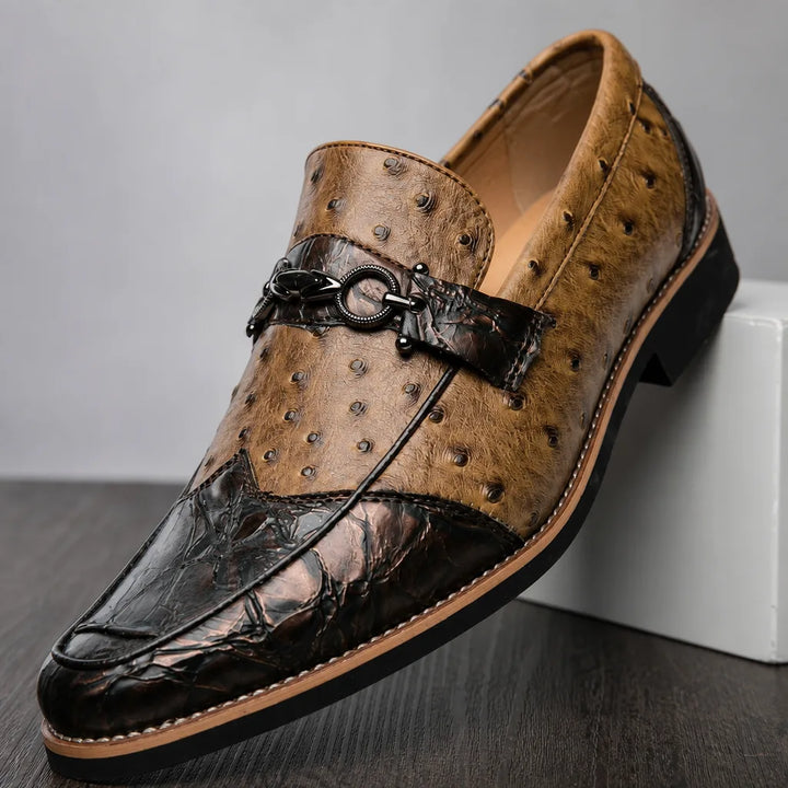 Sinclair Pointed Textured Loafers